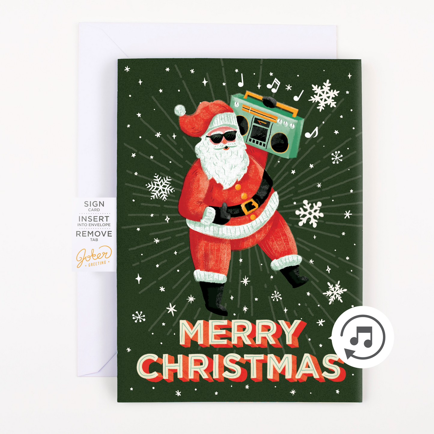 Endless Musical Greeting Card Never Gonna Give you Up Christmas With Glitter Bomb