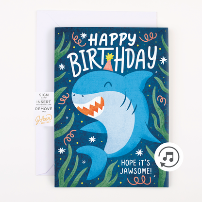 Baby Shark endless birthday prank card with glitter bomb – image 1