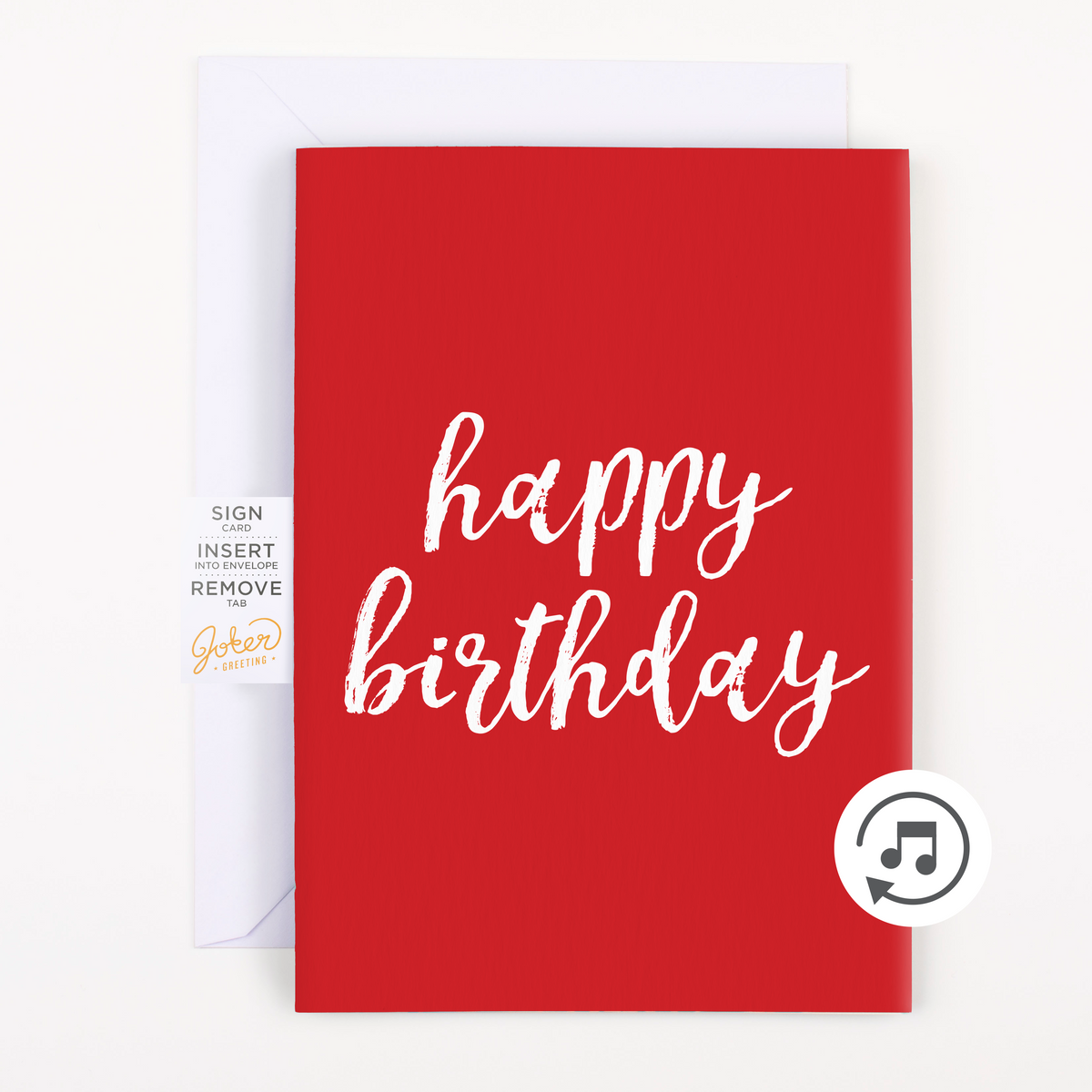 Endless birthday prank card, red design, with glitter bomb – image 1