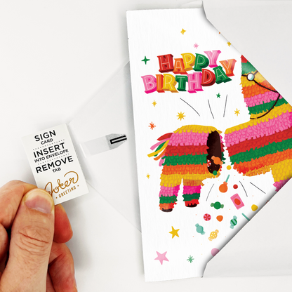 Piñata endless birthday prank card with stickers and glitter – image 5