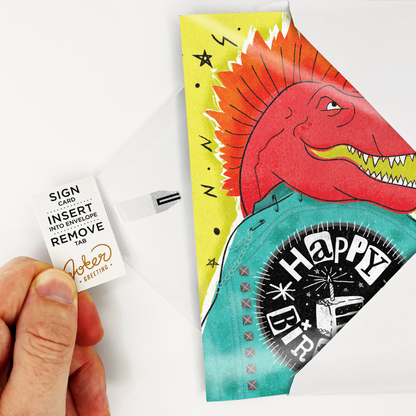 Punk rock endless birthday prank card with glitter bomb – image 5