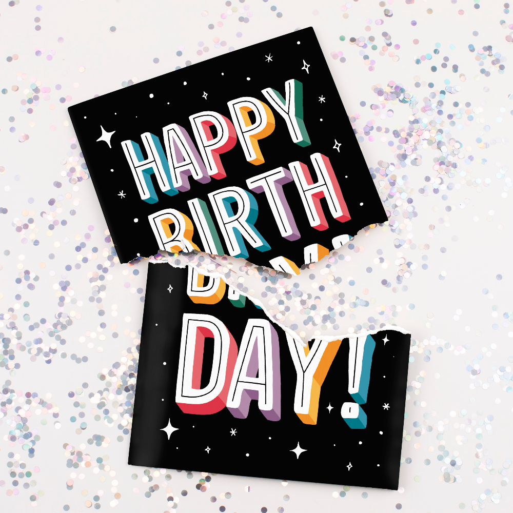 Endless Musical Greeting Card Birthday Recordable With Glitter Bomb