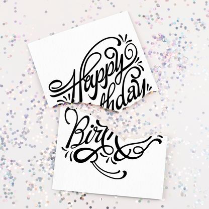 Endless birthday prank card, white design, with glitter bomb – image 2