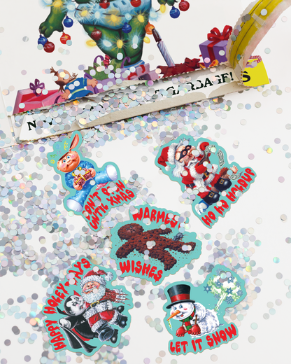 Merry Burpmas Garbage Pail Kids Endless Christmas Prank Card with Stickers & Glitter Bomb – the 5 Garbage Pail Kids stickers included