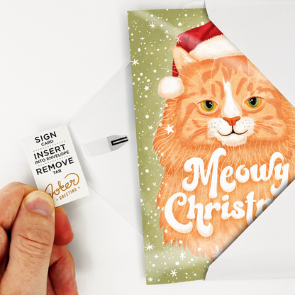 Carte de Noël musicale farce sans fin Meowy Christmas avec Glitter Bomb – image 5