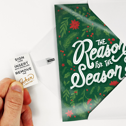 Carte de Noël musicale sans fin Pull Surprise avec paillettes et autocollants – image 5