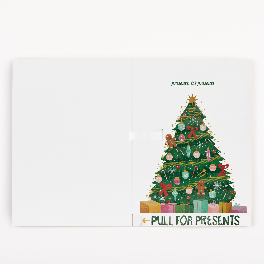 Endless Musical Greeting Card Christmas + Pull Surprise and Glitter Bomb