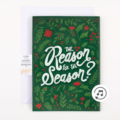 Carte de Noël musicale sans fin Pull Surprise avec paillettes et autocollants – image 1