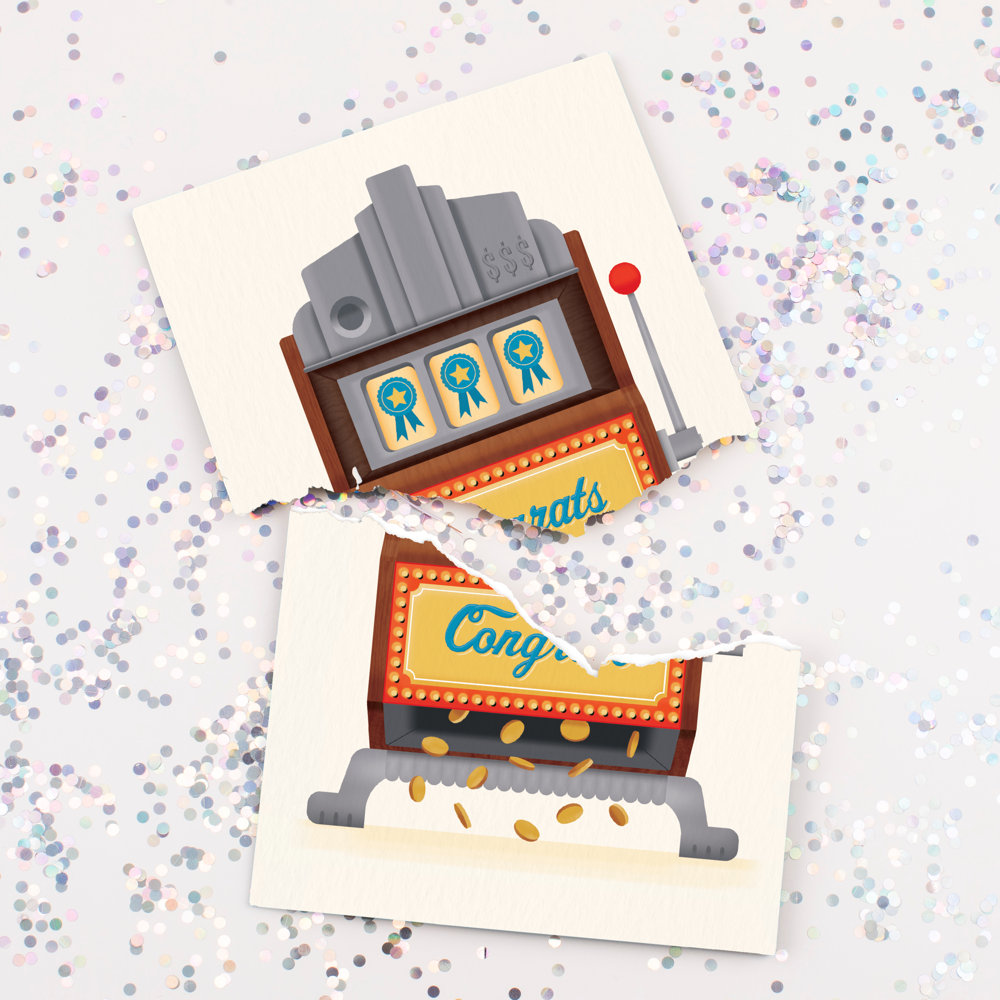 Endless Musical Greeting Card Congrats with Glitter Bomb