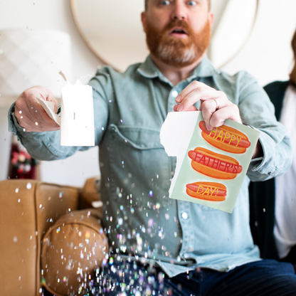 Carte de fête des Pères farce sans fin Dad, Dad, Dad avec paillettes – image 5