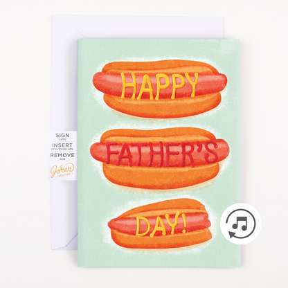 Carte de fête des Pères farce sans fin Dad, Dad, Dad avec paillettes – image 1