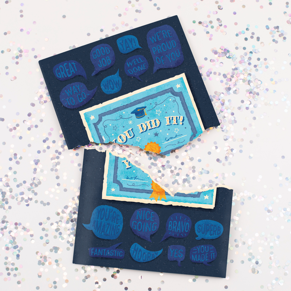 Endless Musical Greeting Card Graduation With Glitter Bomb