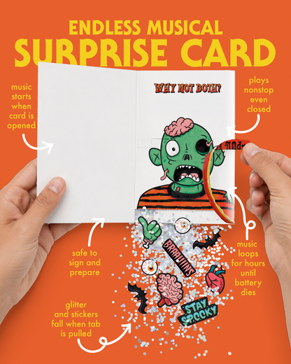 Carte d’Halloween musicale sans fin Pull Surprise – comment ça marche