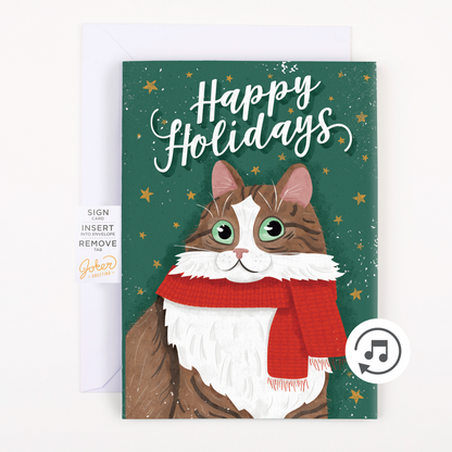 Carte des Fêtes musicale farce sans fin Happy Holidays avec Glitter Bomb – image 1