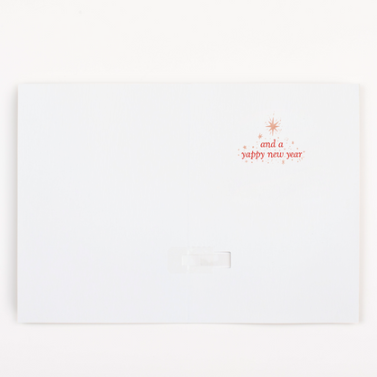 Carte de Noël farce sans fin Deck the Halls à chien qui jappe, avec paillettes – image 3