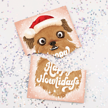 Carte de Noël farce sans fin Deck the Halls à chien qui jappe, avec paillettes – image 2