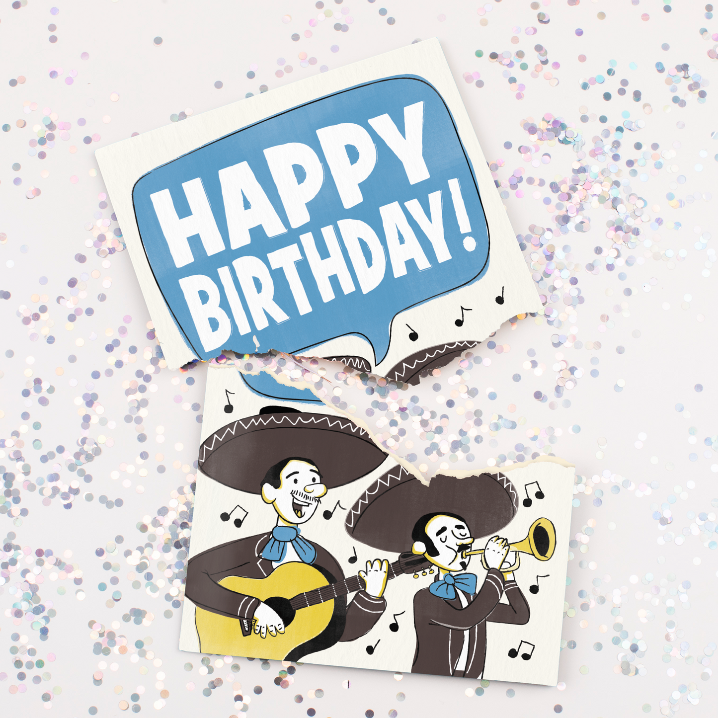 Endless Musical Greeting Card Mariachi Birthday With Glitter Bomb