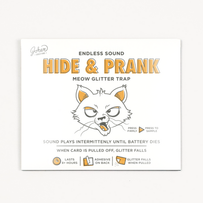 Hide & Prank cat meow prank with glitter trap – image 1