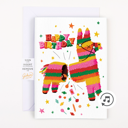 Piñata endless birthday prank card with stickers and glitter – image 1