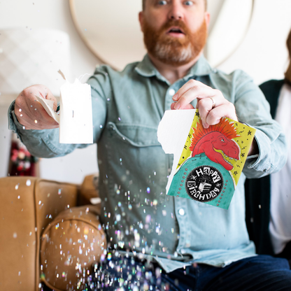 Punk rock endless birthday prank card with glitter bomb – image 4