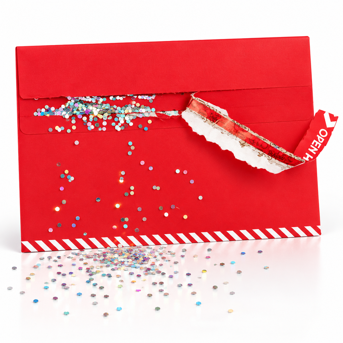 Red glitter bomb trap prank envelope – image 1