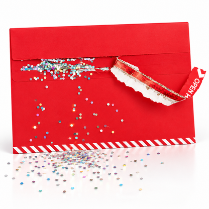 Enveloppe piège Glitter Bomb rouge – image 1