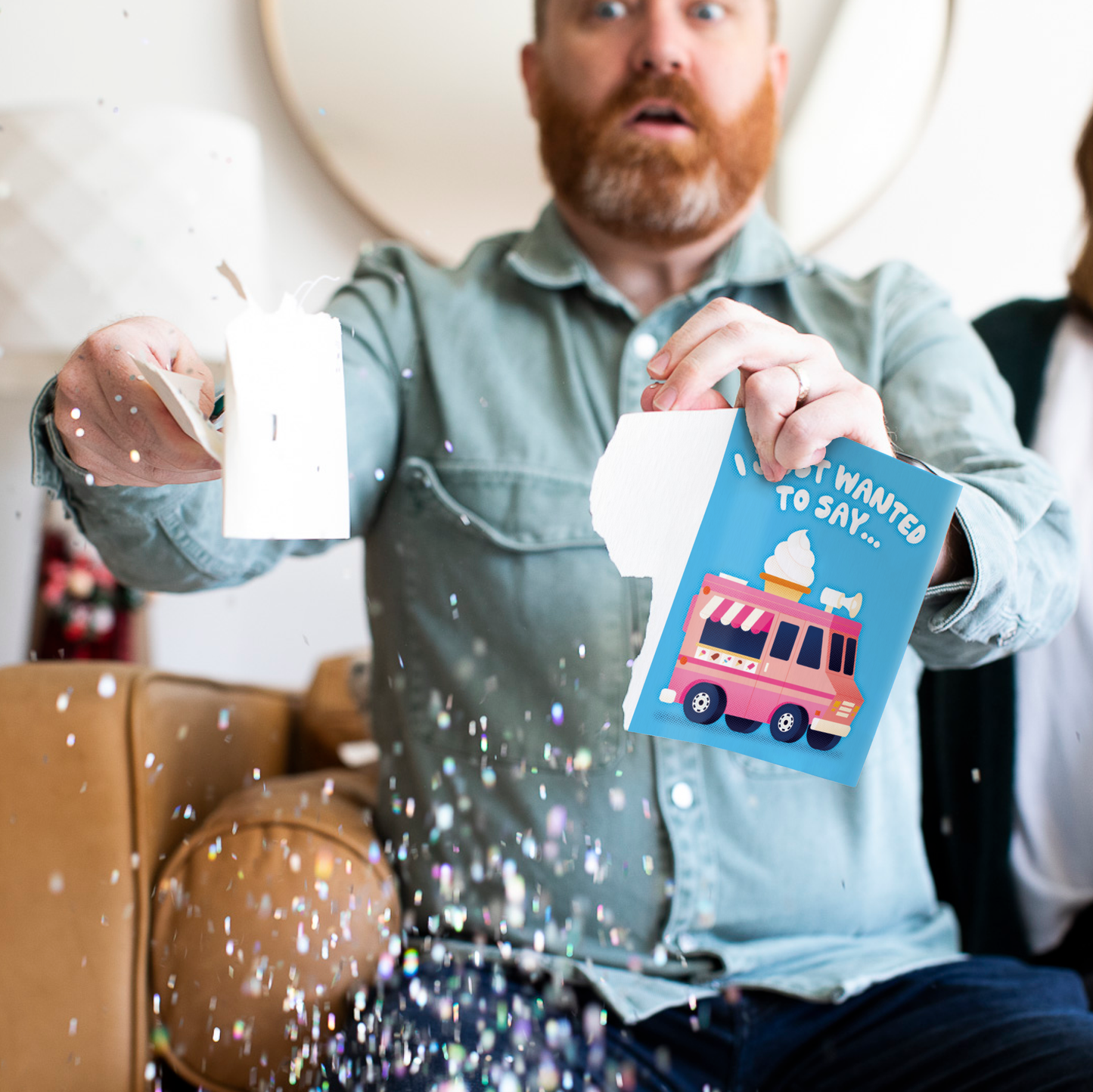 Endless Musical Greeting Card Thank You Ice Cream Truck with Glitter Bomb