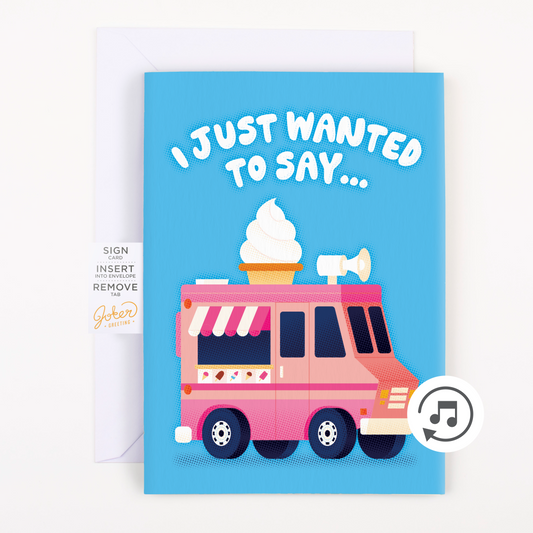 Endless Musical Greeting Card Thank You Ice Cream Truck with Glitter Bomb