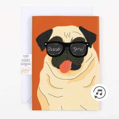 Carte de remerciement sans fin Rick Roll Never Gonna Give You Up avec paillettes – image 1