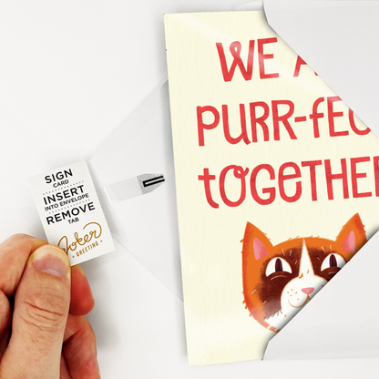 Carte de Saint-Valentin musicale farce sans fin Meowy Valentine’s avec paillettes – image 4