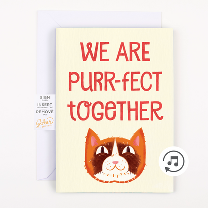 Carte de Saint-Valentin musicale farce sans fin Meowy Valentine’s avec paillettes – image 1