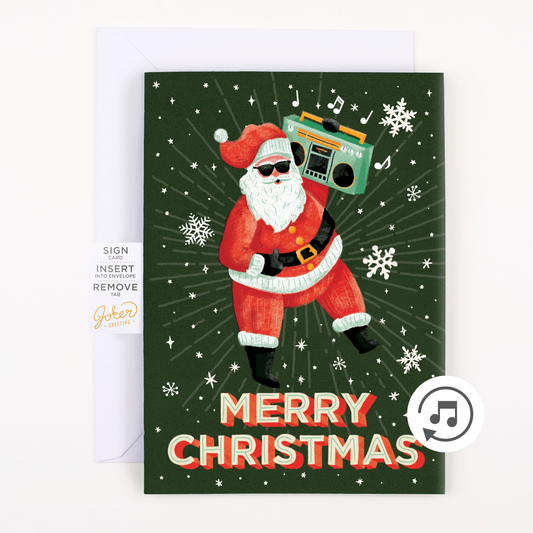 Endless Musical Greeting Card Never Gonna Give you Up Christmas With Glitter Bomb