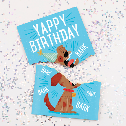 Barking dog endless birthday prank card with glitter bomb – image 2