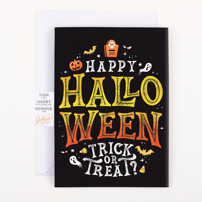 Carte d’Halloween musicale sans fin Pull Surprise avec paillettes et autocollants – image 1