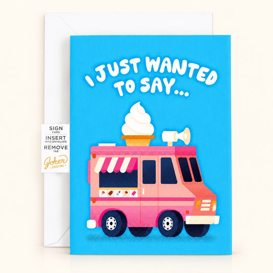 Carte de remerciement farce sans fin à camion de crème glacée, avec Glitter Bomb