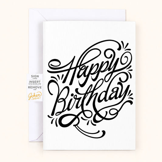 Carte de fête farce sans fin – design blanc, musicale avec Glitter Bomb