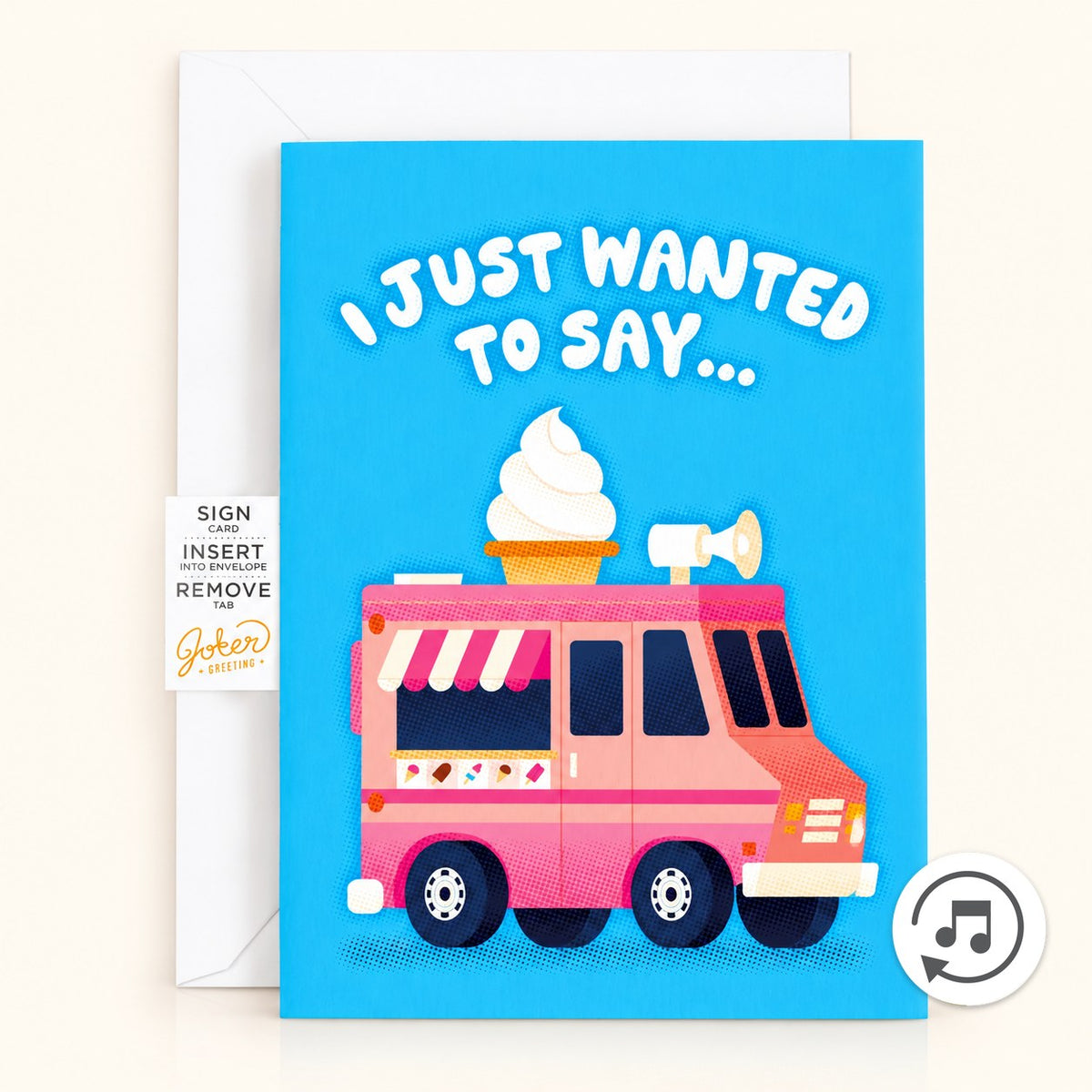 Carte de remerciement farce sans fin à camion de crème glacée, avec Glitter Bomb