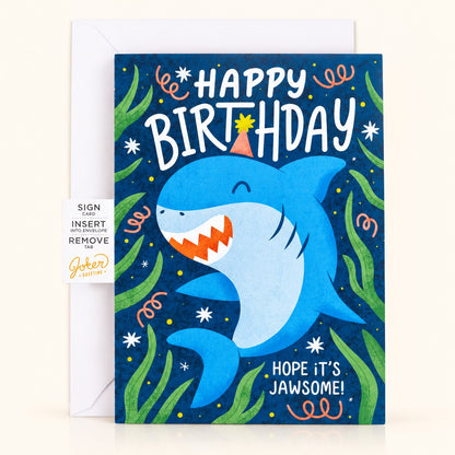 Carte de fête farce sans fin Baby Shark avec Glitter Bomb