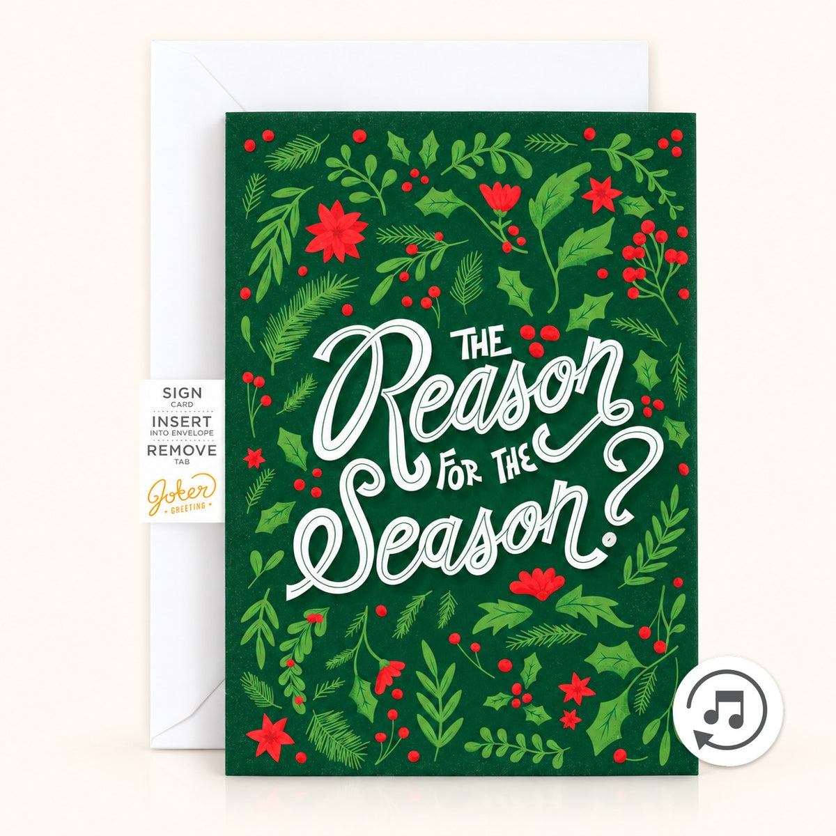 Carte de Noël musicale sans fin Pull Surprise – paillettes et autocollants