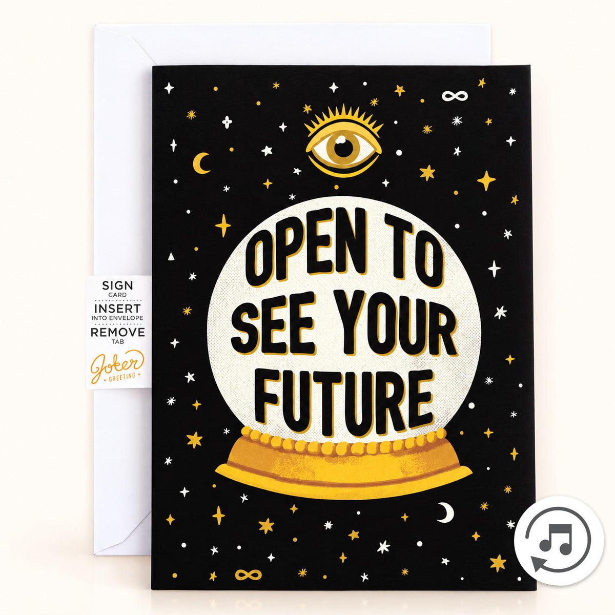 The Card That Never Ends – carte farce sans fin Fortune, avec paillettes