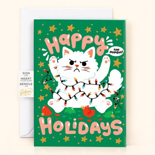 Grumpy Cat Christmas Musical Prank Card – Nonstop Meowing & Glitter