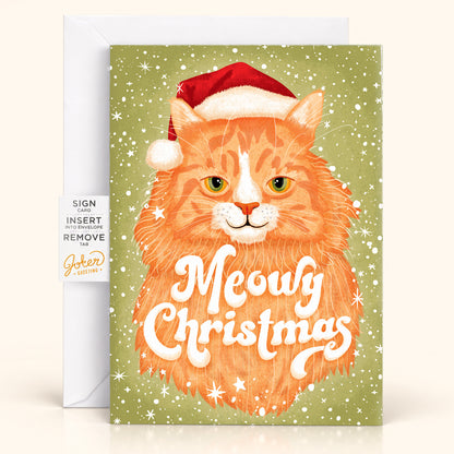 Carte de Noël musicale farce sans fin Meowy Christmas avec Glitter Bomb