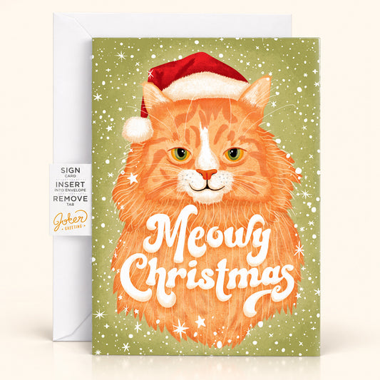 Meowy Christmas Endless Musical Prank Card with Glitter Bomb