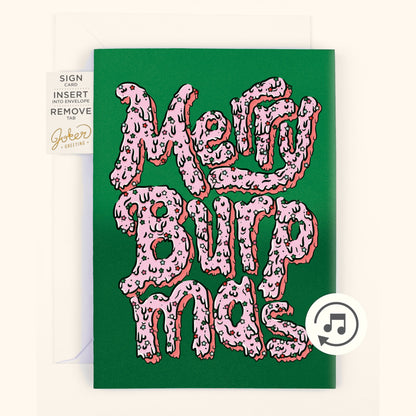 Merry Burpmas Garbage Pail Kids Endless Christmas Prank Card with Stickers & Glitter Bomb
