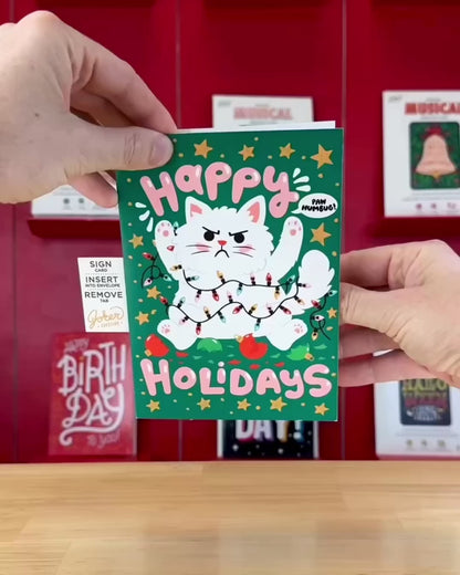 Grumpy Cat Christmas Musical Prank Card – video: watch it play